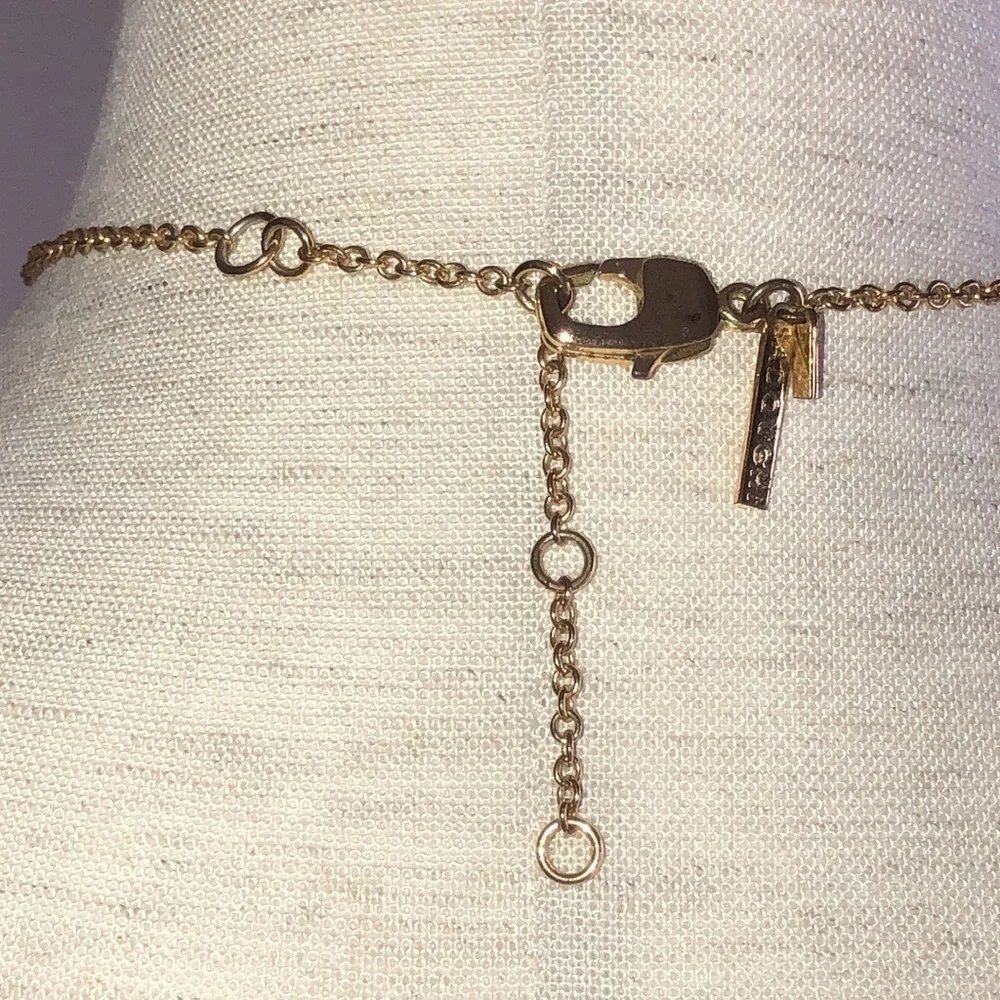 Lele Sadoughi Peach & Clear Gold 16’- 19’necklace